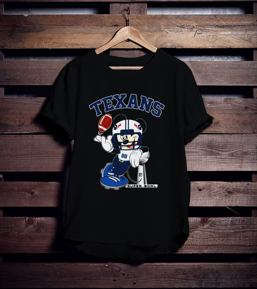 Texans Mickey Nfl Super Bowl Football T-Shirt