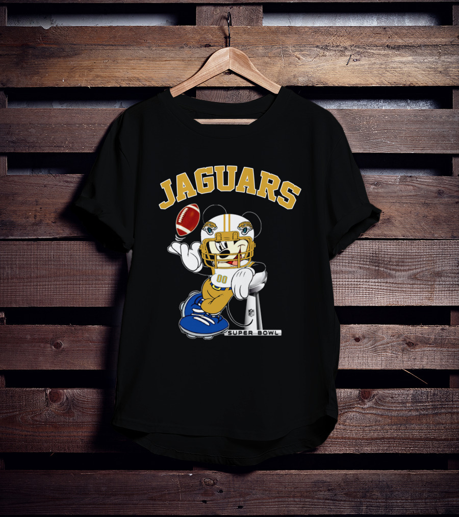 Jaguars Mickey Mouse Nfl Super Bowl Football T-Shirt