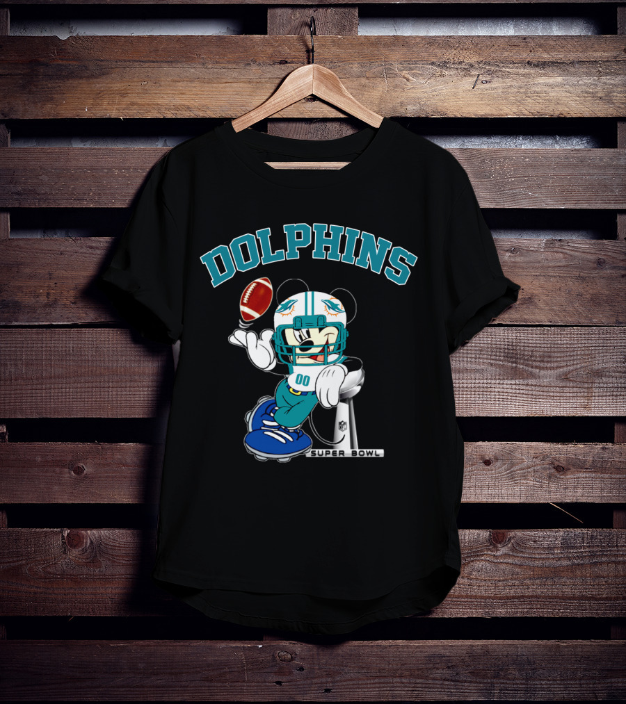 Miami Dolphins Mickey Nfl Super Bowl Football T-Shirt