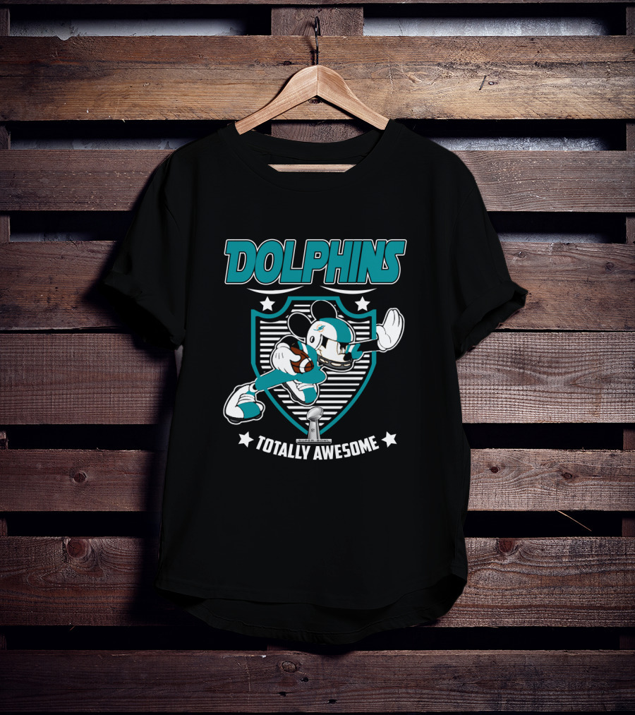 Dolphins Totally Awesome Mickey Football T-Shirt