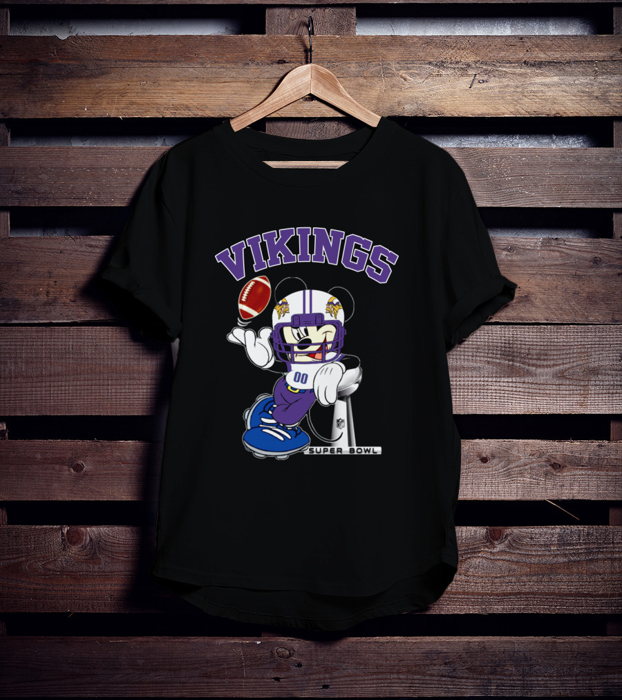 Vikings Minnesota Mickey Nfl Super Bowl Football T-Shirt