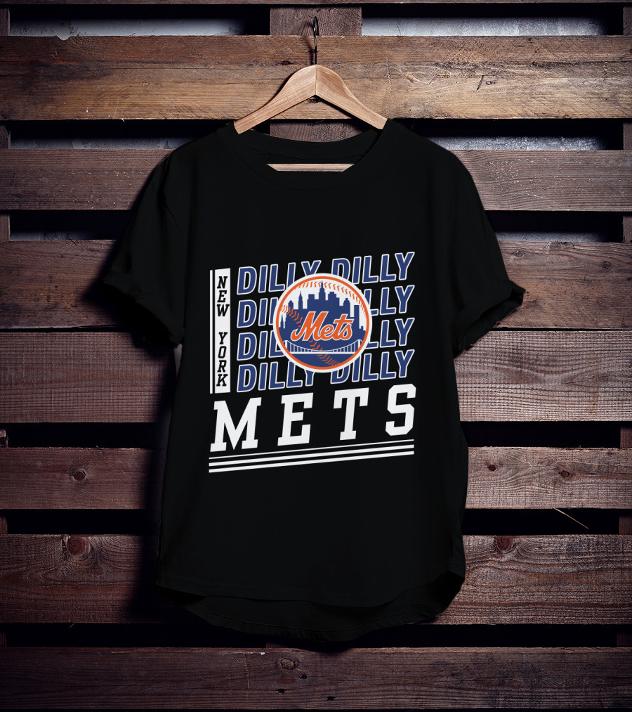 New York Mets Dilly Dilly Baseball Skyline T-Shirt