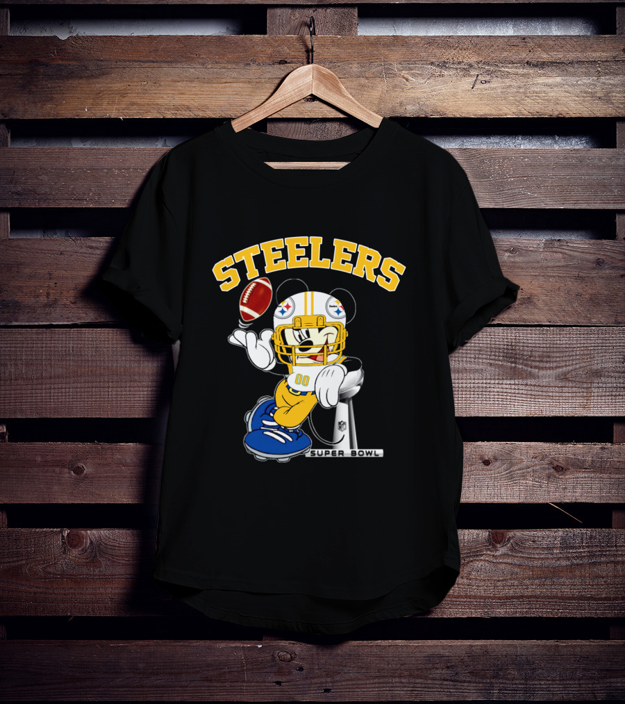 Steelers Mickey Nfl Super Bowl Football Character T-Shirt