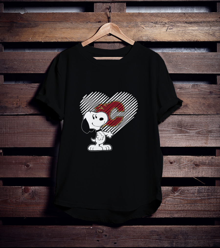 Snoopy Heart Calgary Flames NHL Fan T-Shirt