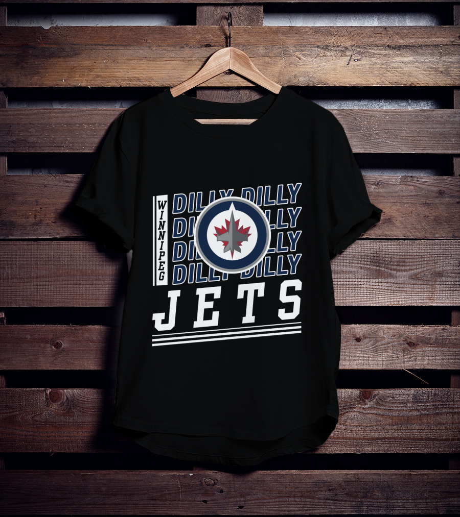 Winnipeg Jets Logo With Repeated Dilly Dilly Phrase T-Shirt