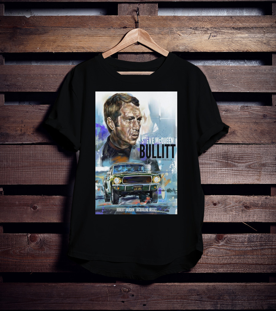 Steve Mcqueen Bullitt Robert Vaughn Jacqueline Bisset Technicolor Movie T-Shirt