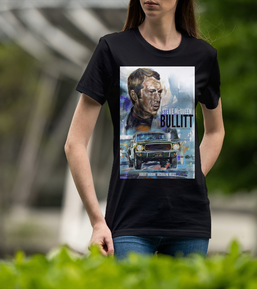 Steve Mcqueen Bullitt Robert Vaughn Jacqueline Bisset Technicolor Movie T-Shirt