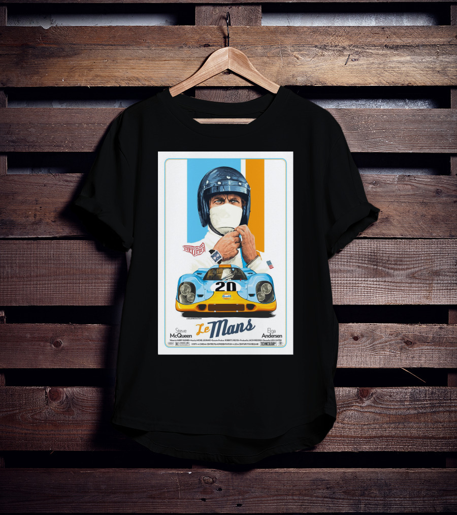 Steve Mcqueen Le Mans Gulf Driver 20 Elga Andersen T-Shirt