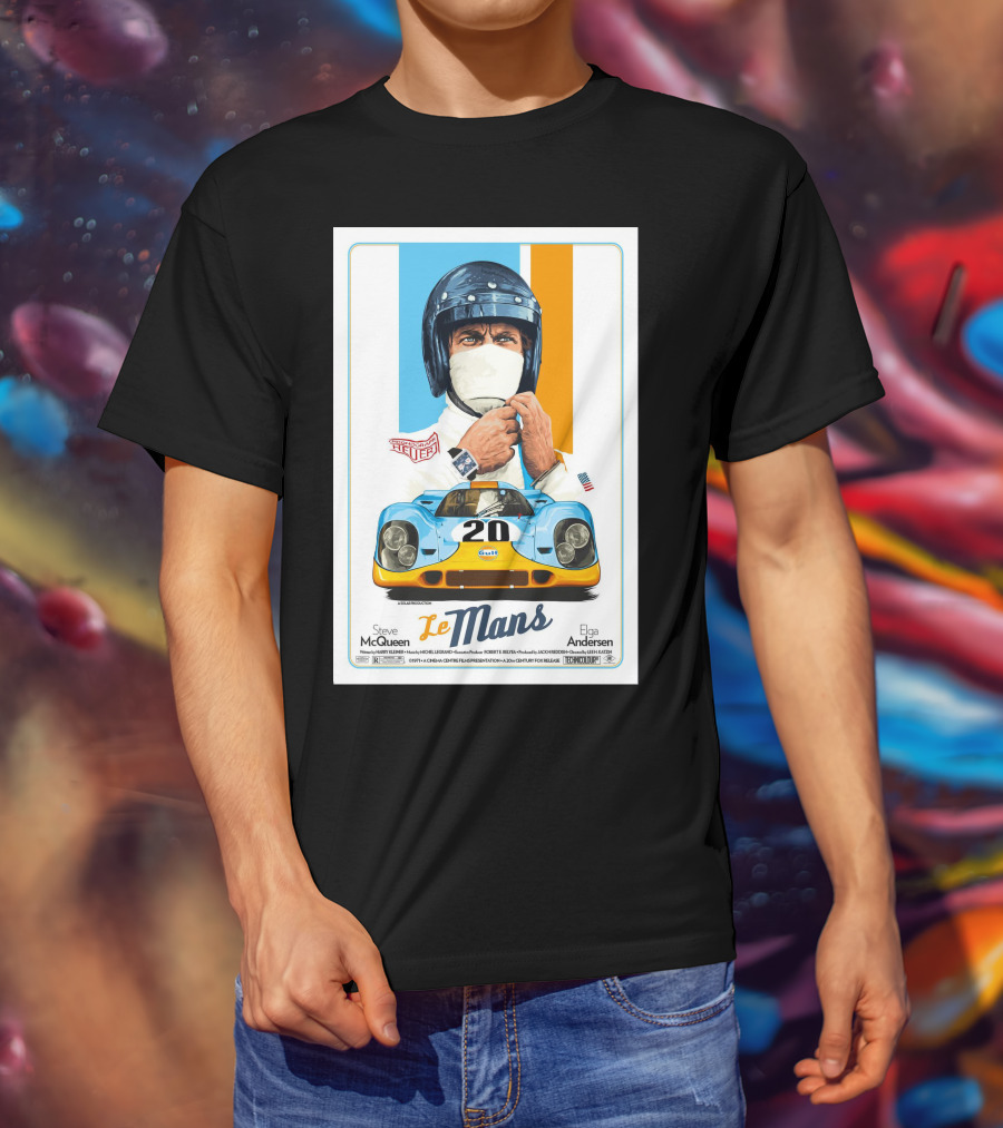 Steve Mcqueen Le Mans Gulf Driver 20 Elga Andersen T-Shirt
