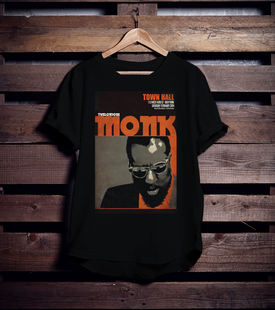 Thelonious Monk Town Hall New York February Concert T-Shirt