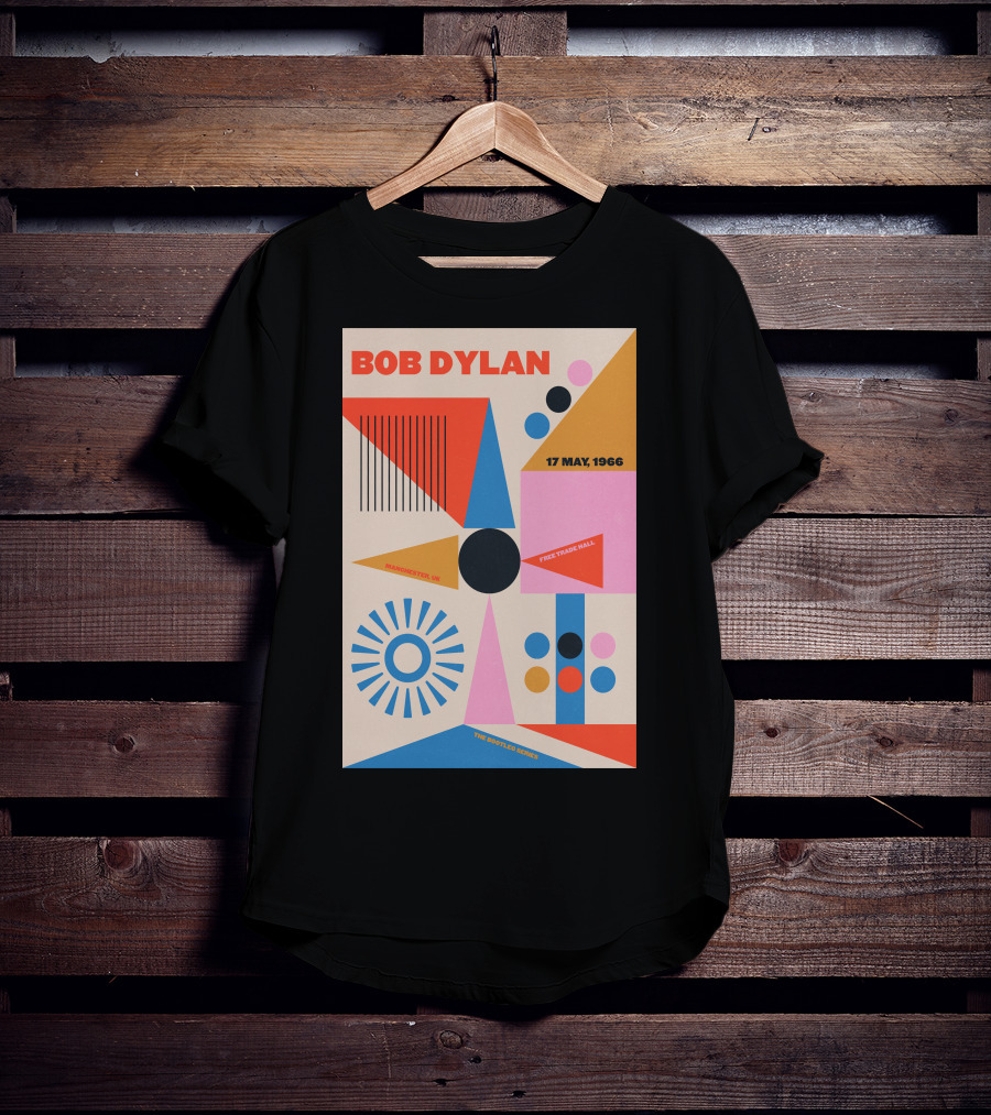Bob Dylan Manchester Free Trade Hall 17 May 1966 Colorful Geometric T-Shirt