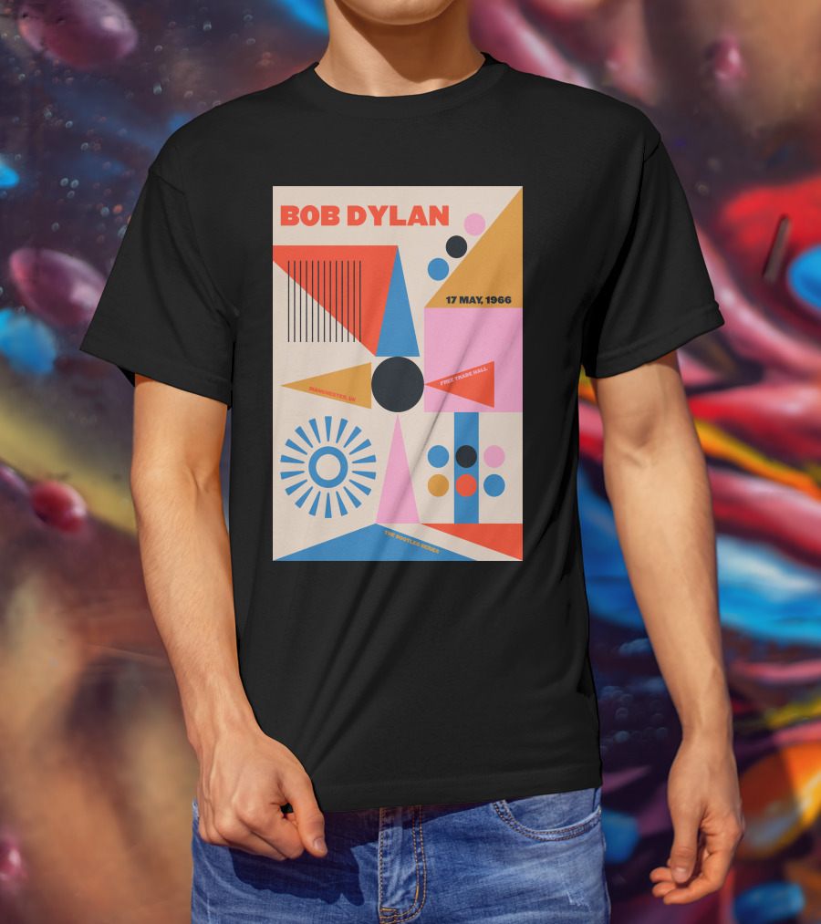 Bob Dylan Manchester Free Trade Hall 17 May 1966 Colorful Geometric T-Shirt