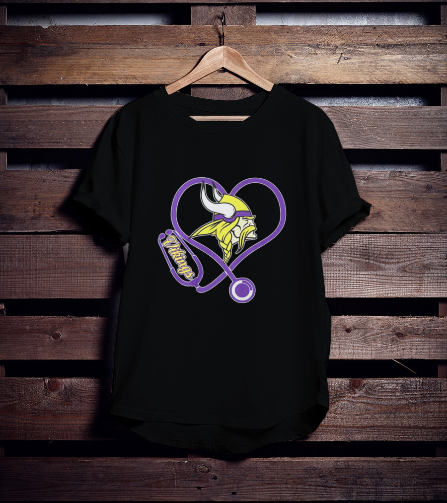 Vikings Stethoscope Heart T-Shirt