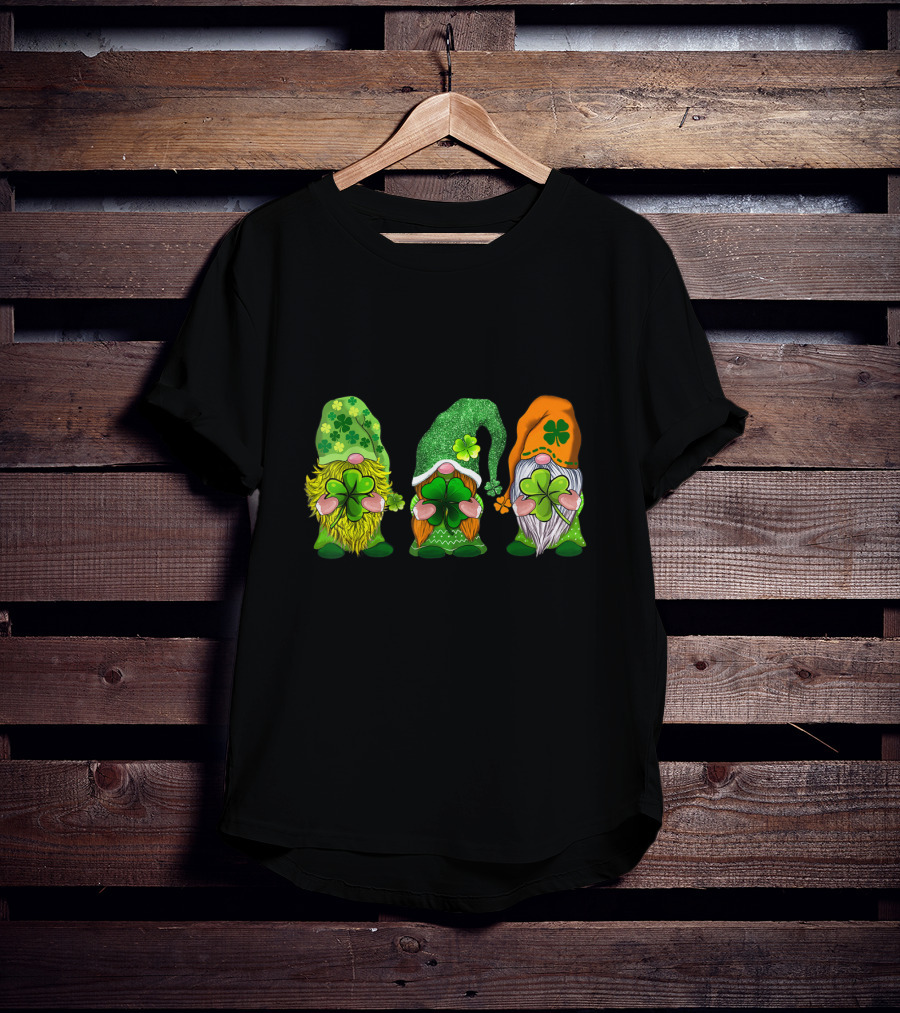 Happy St Patrick's Day Gnomes With Shamrock Hats And Beards T-Shirt
