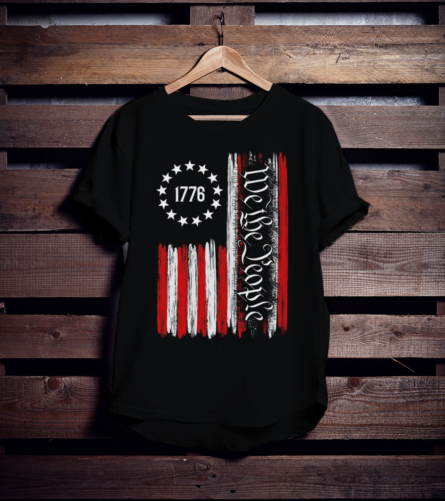 We The People 1776 American Patriotic Flag Stars Stripes T-Shirt