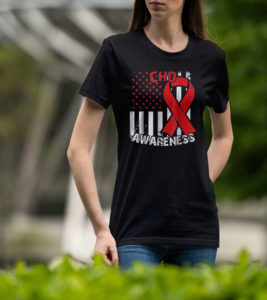 CHD Awareness Congenital Heart Defect Survivor Ribbon T-Shirt