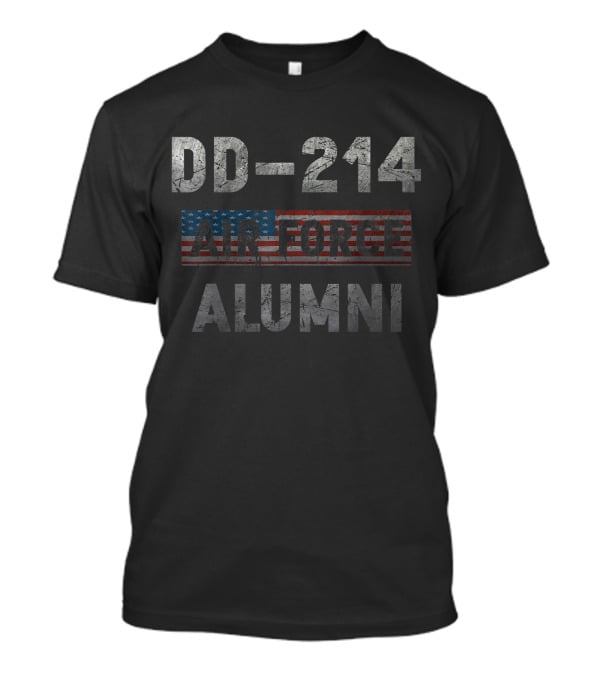 DD 214 Air Force Alumni Veteran American Flag T-Shirt