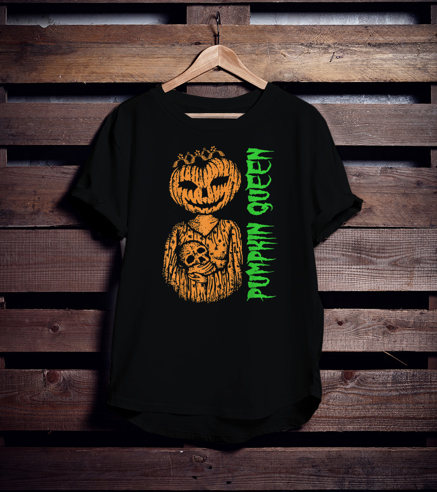 Pumpkin Queen Halloween Skull T-Shirt