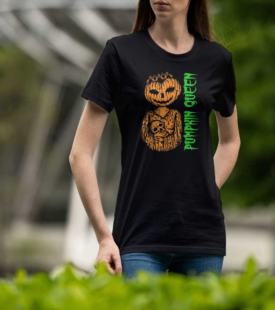 Pumpkin Queen Halloween Skull T-Shirt