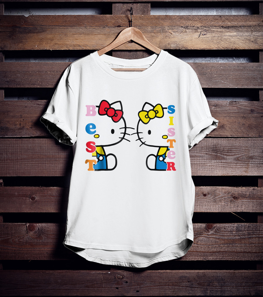 Hello Kitty Mimmy Best Sister Black Bow T-Shirt