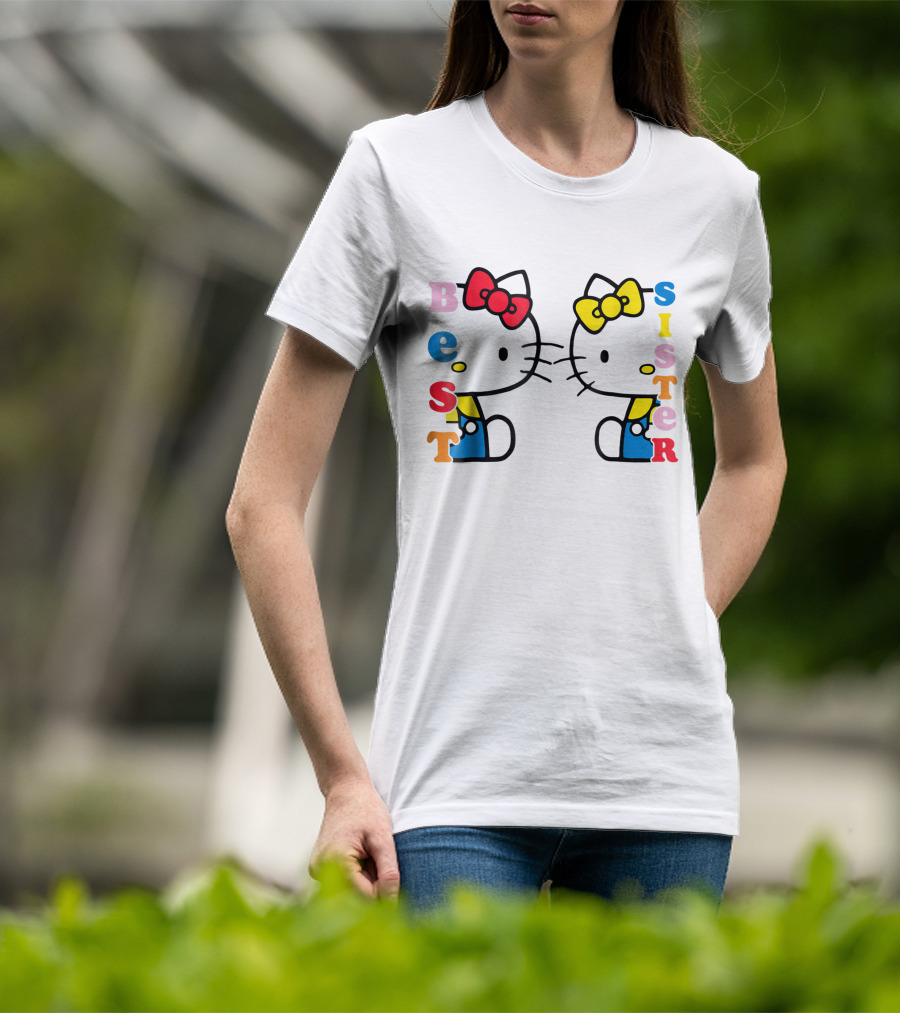 Hello Kitty Mimmy Best Sister Black Bow T-Shirt