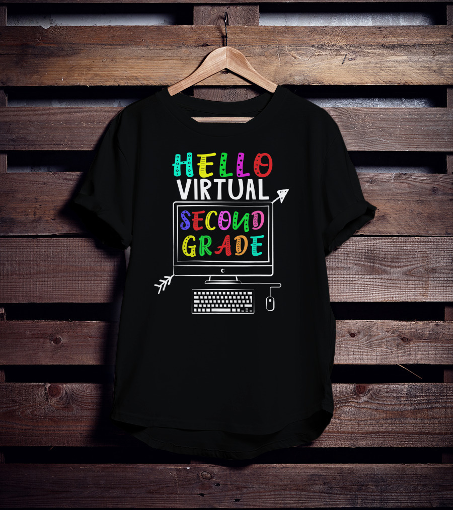 Hello Virtual Second Grade Computer Back To School T-Shirt