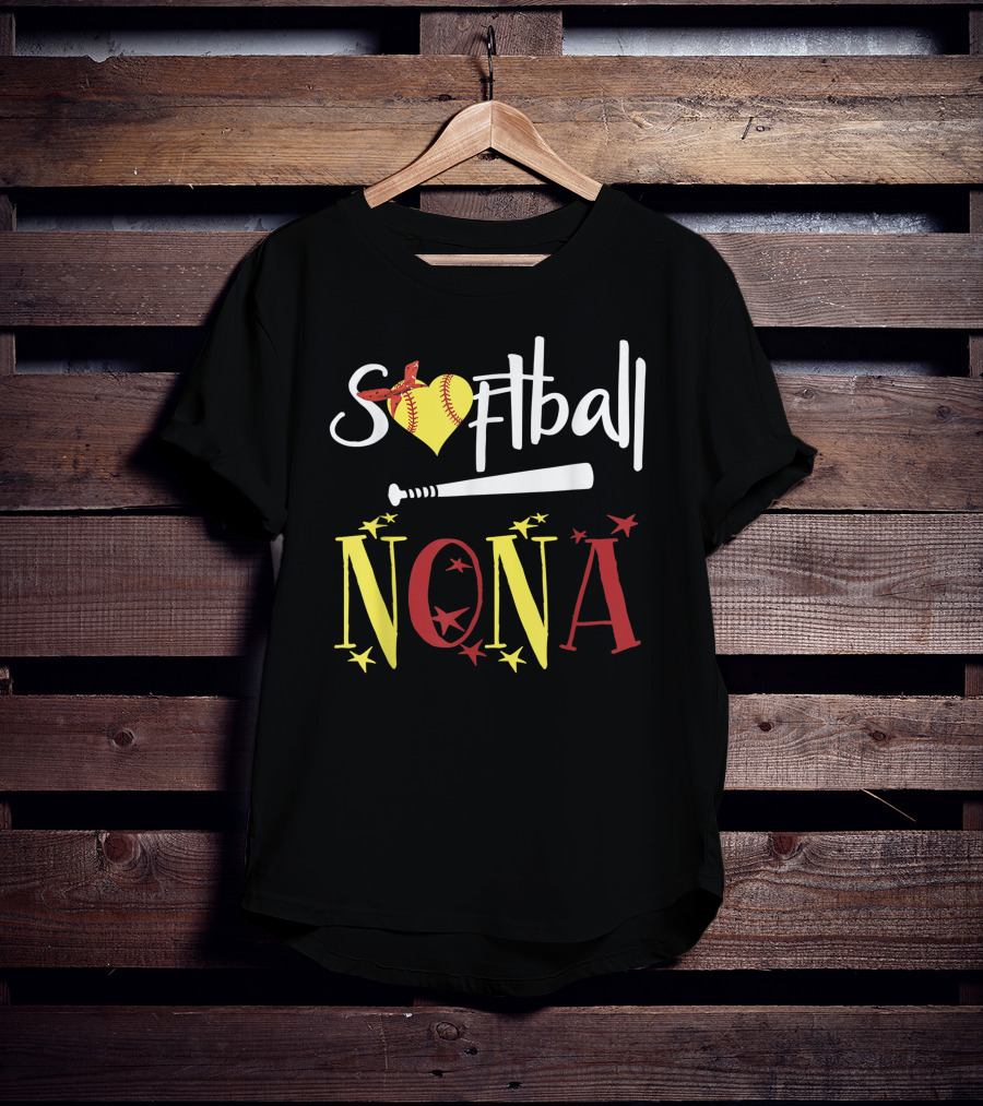 Softball Nona Heart Bat Star T-Shirt