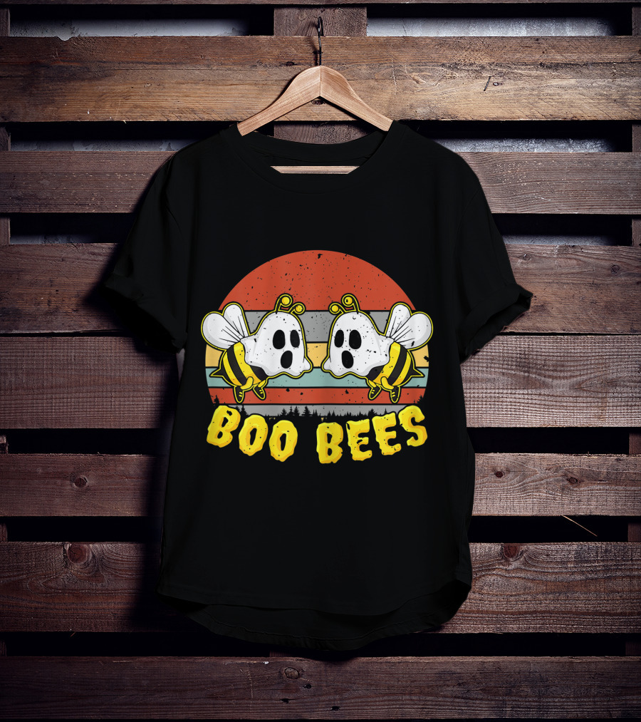 Boo Bees Retro Ghostly Bees Halloween Humor T-Shirt