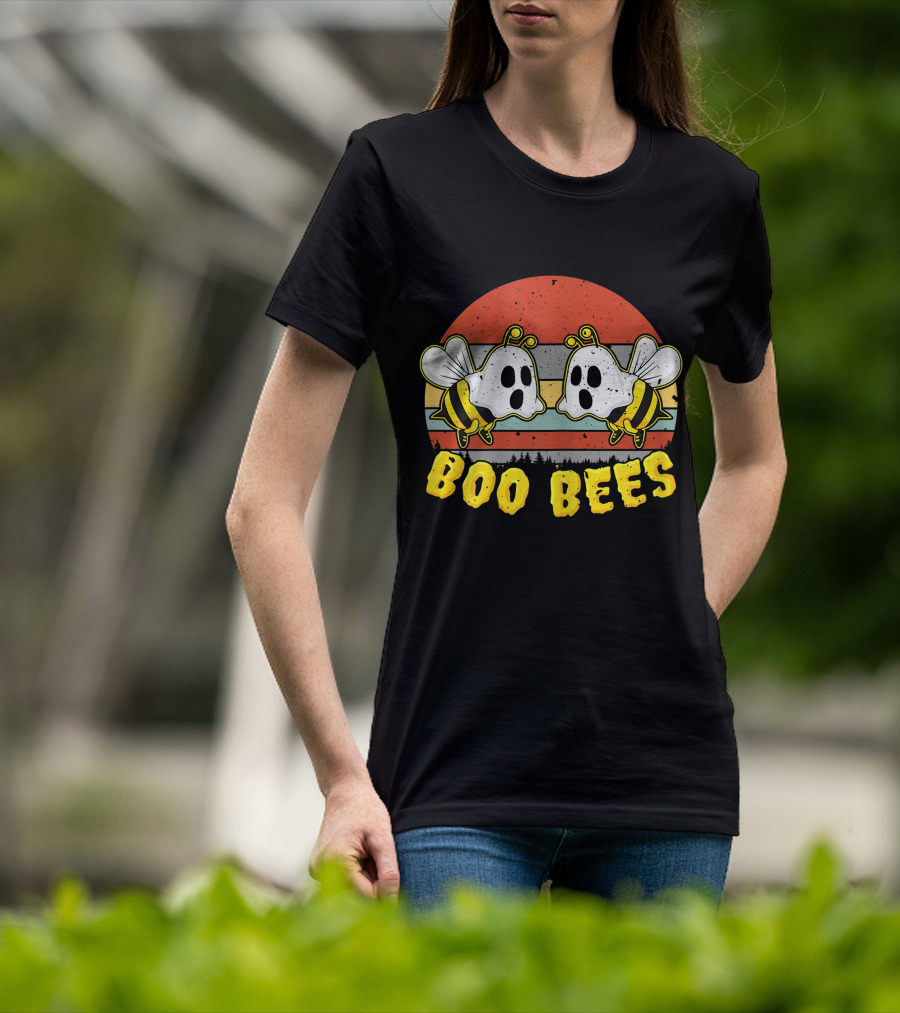 Boo Bees Retro Ghostly Bees Halloween Humor T-Shirt