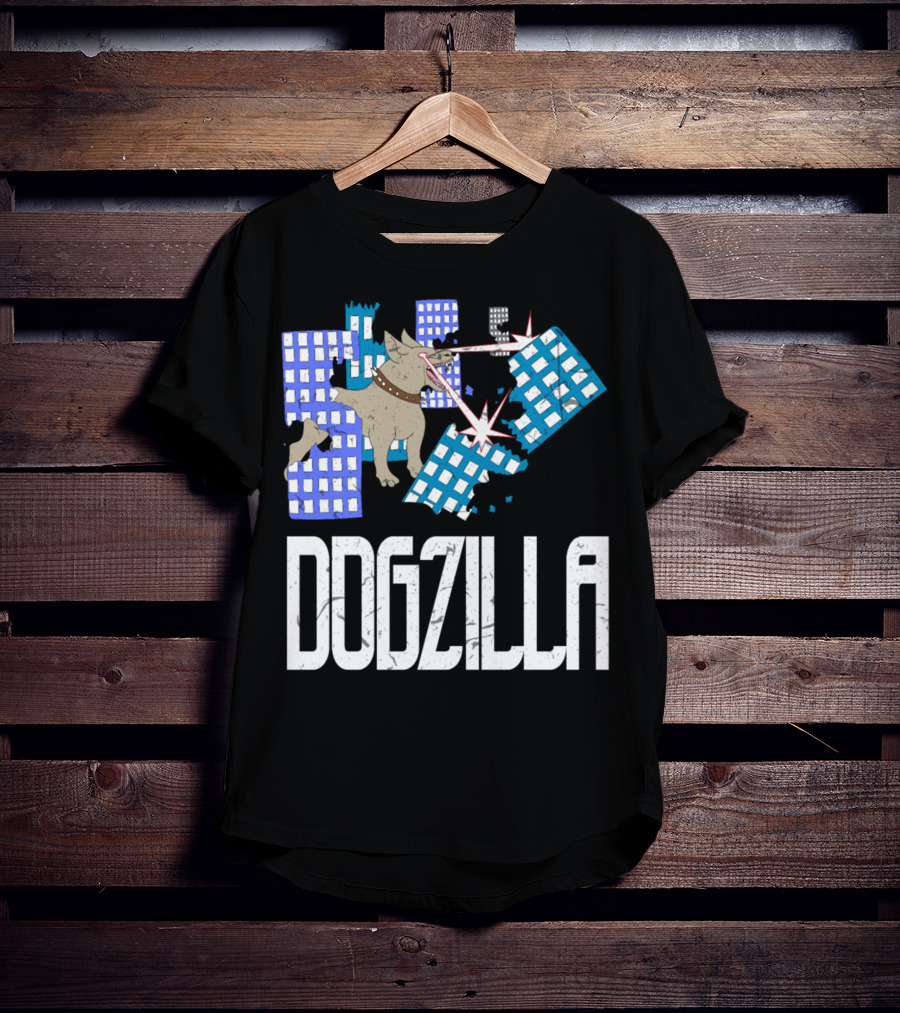 DOGZILLA Laser-Eyed Dog Rampaging Through Skyscrapers T-Shirt