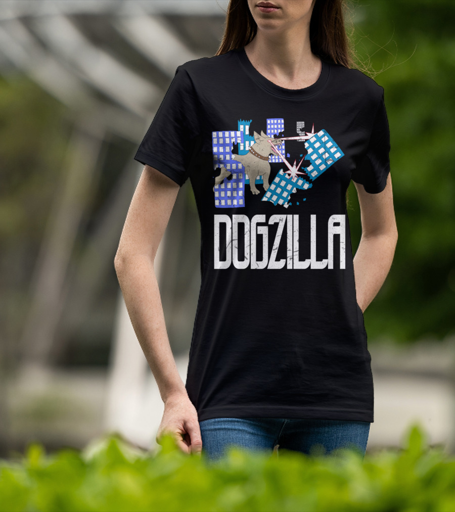 DOGZILLA Laser-Eyed Dog Rampaging Through Skyscrapers T-Shirt