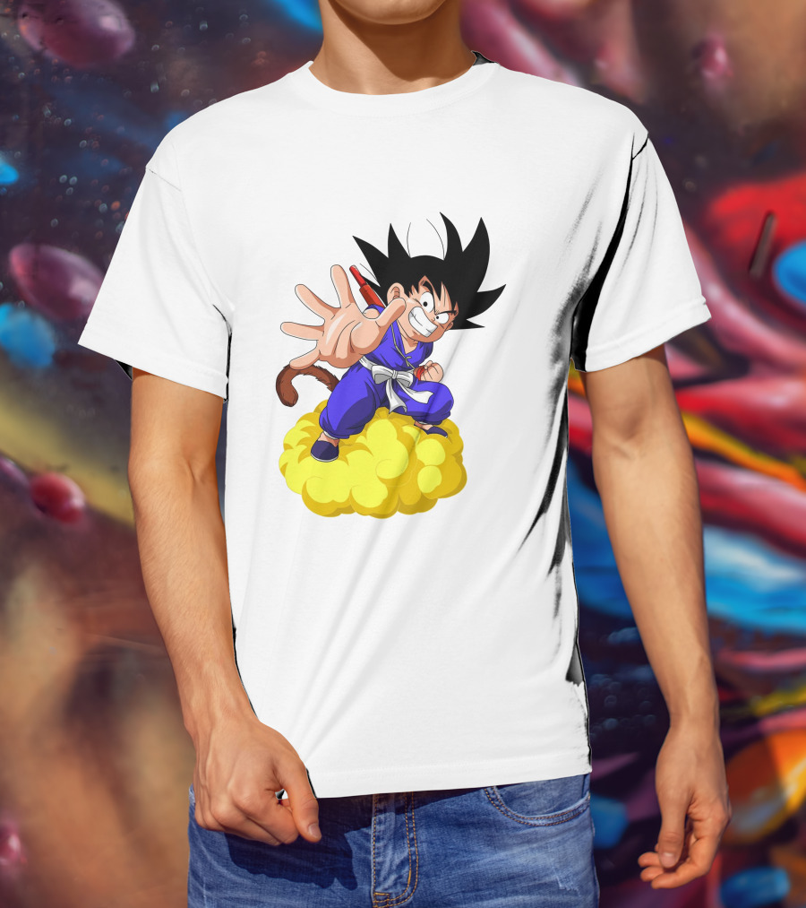 Goku Kid Riding Flying Nimbus Dragon Ball Classic Image T-Shirt