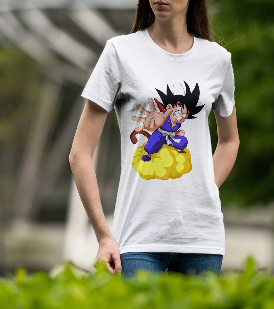 Goku Kid Riding Flying Nimbus Dragon Ball Classic Image T-Shirt