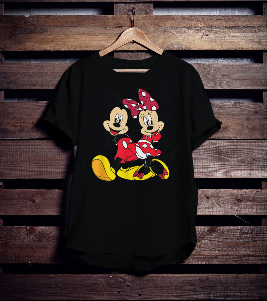 Mickey And Minnie Mouse Classic Cartoon Characters T-Shirt