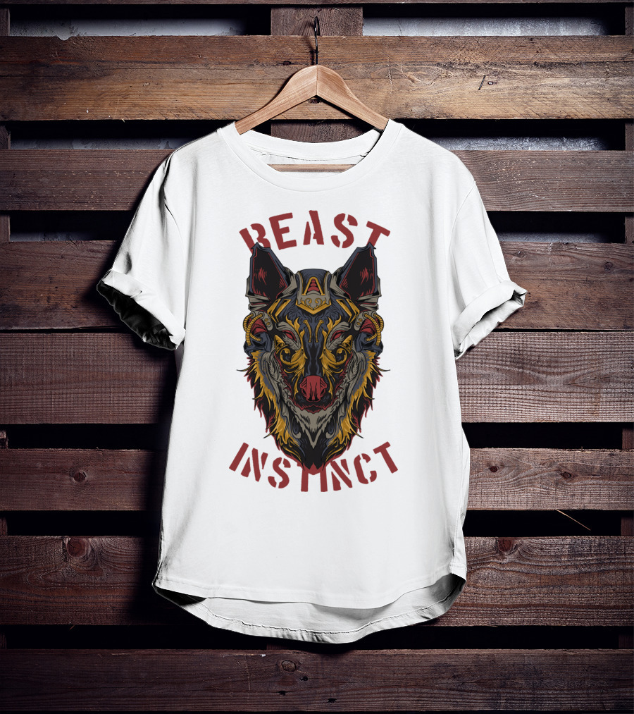 Beast Instinct Wolf Warrior Emblem T-Shirt