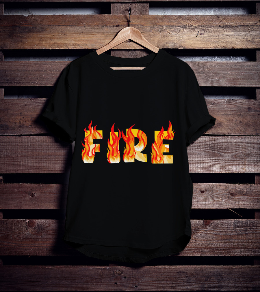 FIRE Couple DIY Flame Letters T-Shirt