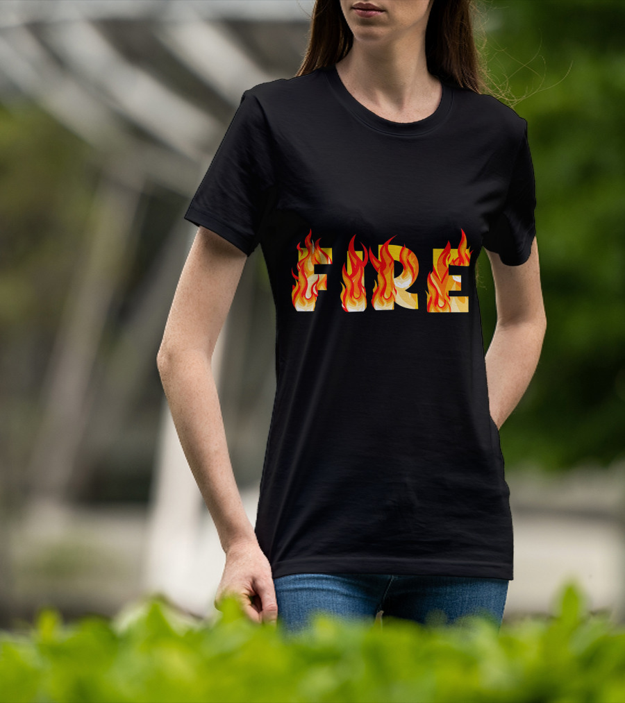 FIRE Couple DIY Flame Letters T-Shirt