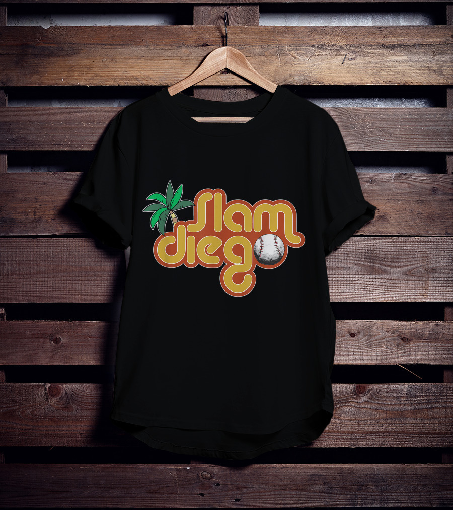 Slam Diego Baseball Palm Tree Baseball T-Shirt