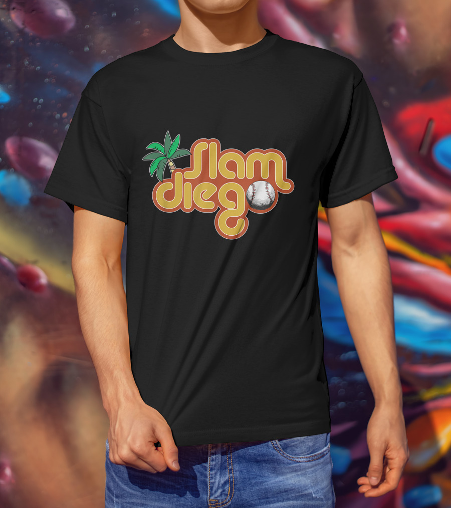 Slam Diego Baseball Palm Tree Baseball T-Shirt