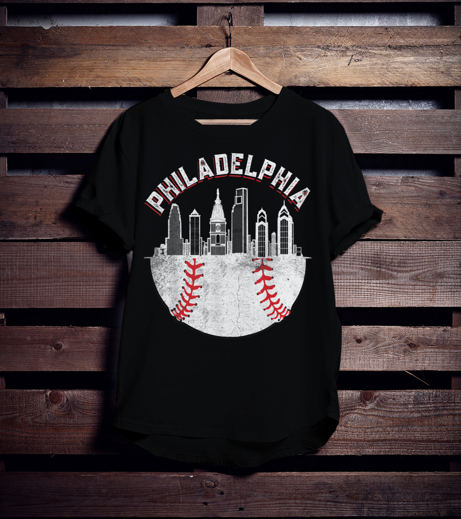 Philadelphia Skyline Baseball T-Shirt
