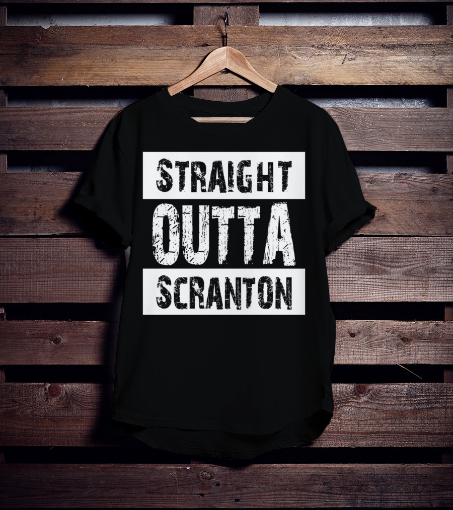 Straight Outta Scranton The Office Inspired Text T-Shirt