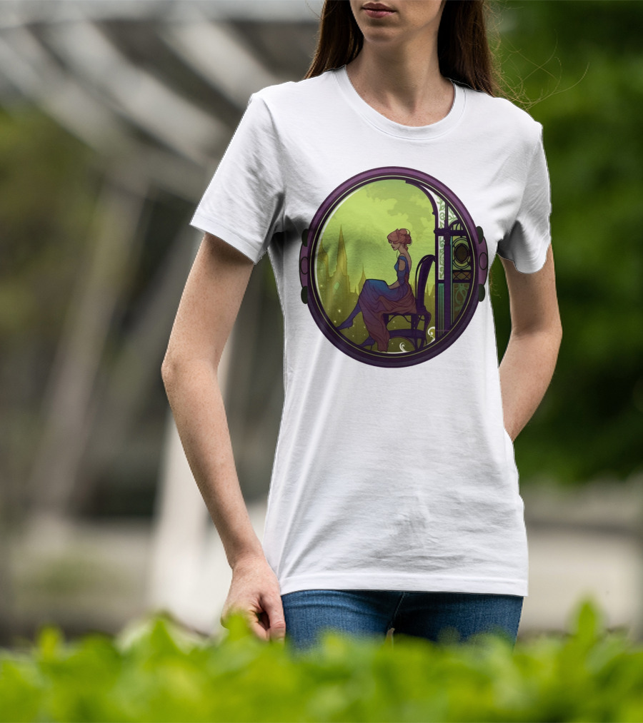 Thoughtful Rest In Tranquil Art Nouveau Serenity T-Shirt