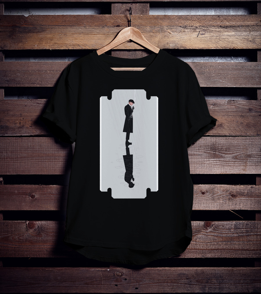 Thomas Shelby Reflective Razor Blade Shadow Image T-Shirt