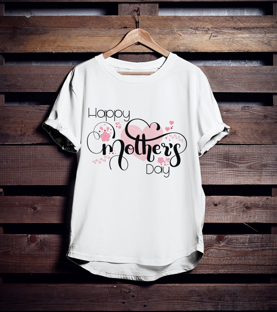 Happy Mother's Day Hearts And Flowers T-Shirt