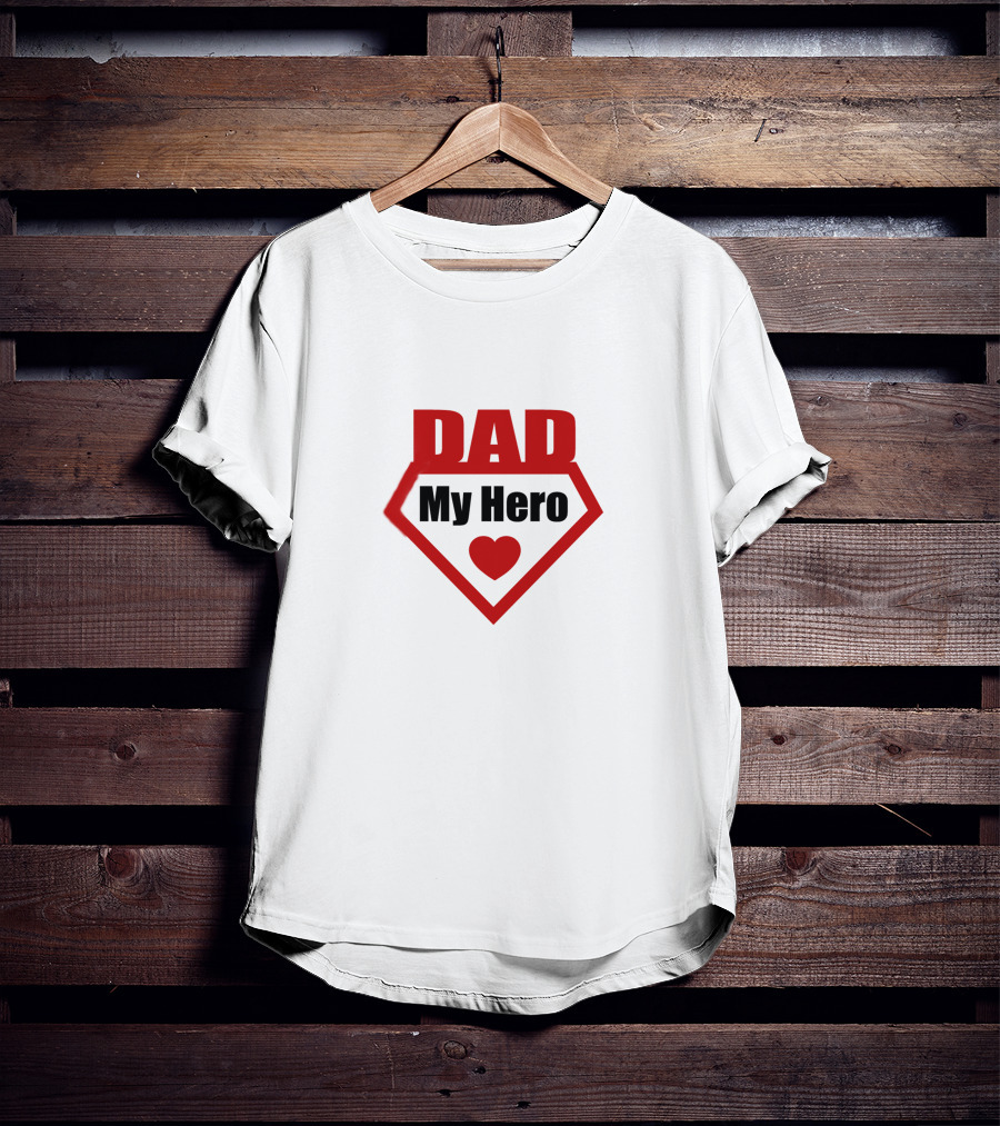 DAD My Hero Super Dad Heart T-Shirt