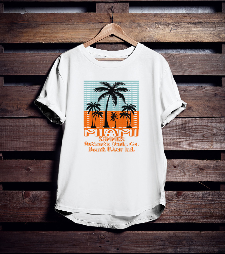 MIAMI SUMMER Authentic Denim Co. Beach Wear Ind T-Shirt
