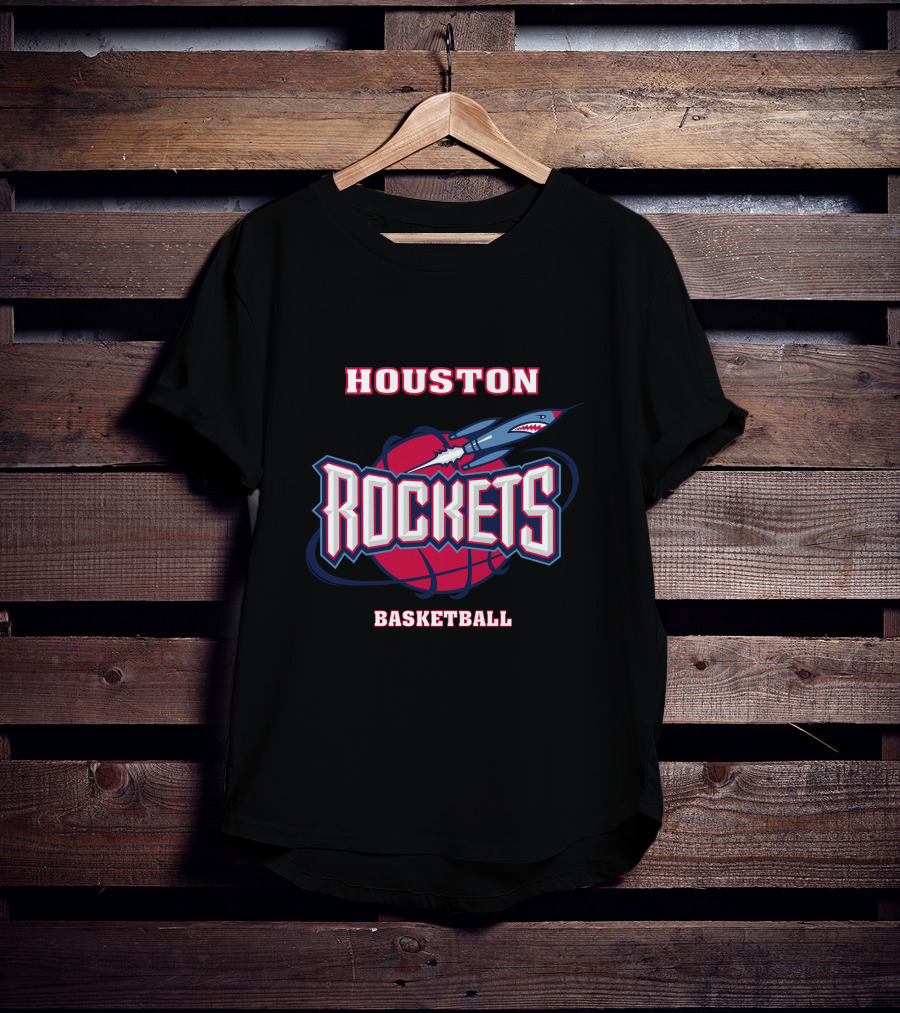 Houston Rockets Basketball Shark Rocket T-Shirt