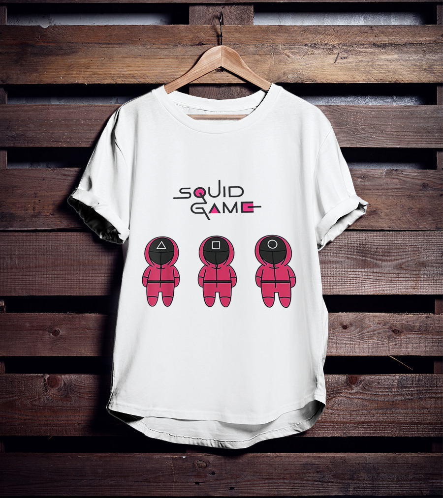 Chibi Squid Game Korean Drama Horror Movie Characters T-Shirt