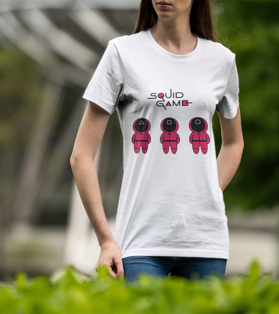 Chibi Squid Game Korean Drama Horror Movie Characters T-Shirt