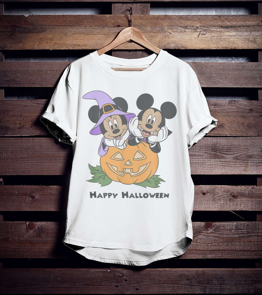 Happy Halloween Pumpkin Mickey And Minnie T-Shirt